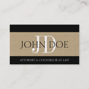 Anwaltskanzlei Monogram Textured Tan Visitenkarte