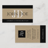 Anwaltskanzlei Monogram Textured Tan Visitenkarte (Vorne/Hinten)