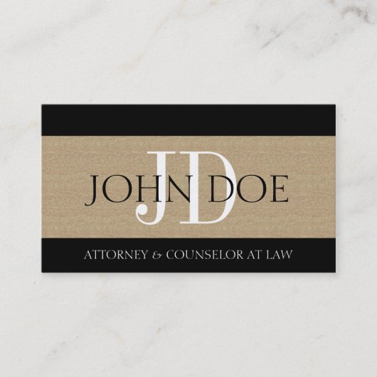 Anwaltskanzlei Monogram Textured Tan Visitenkarte (Vorderseite)