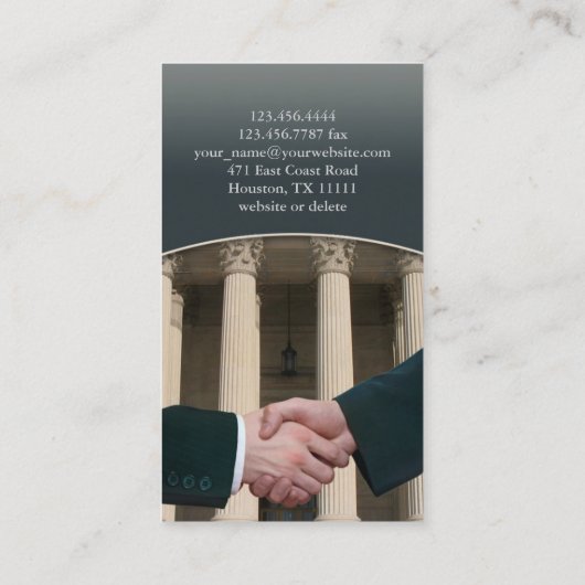 Anwaltskarte Visitenkarte (Rückseite)