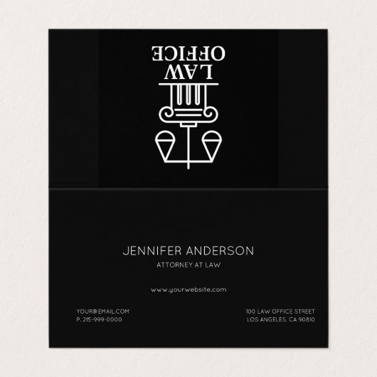 Anwaltskarte Visitenkarten (Außenseite Aufgefaltet)