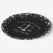 Anwaltsschule Abschluss Black Silver Pappteller (Schrägansicht)