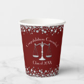 Anwaltsschule Maroon Silver Abschluss Pappbecher (Rückseite)