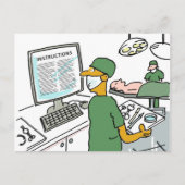 Anweisungen für asiatische Chirurgen-Karo. Funny Postkarte (Vorderseite)