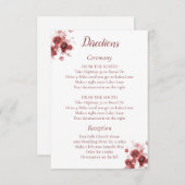 Anweisungen für Burgund Begleitkarte (Vorne/Hinten)