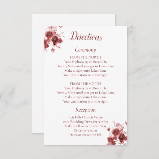 Anweisungen für Burgund Begleitkarte (Vorne/Hinten)