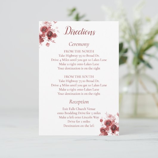 Anweisungen für Burgund Begleitkarte (Stehend Vorderseite)