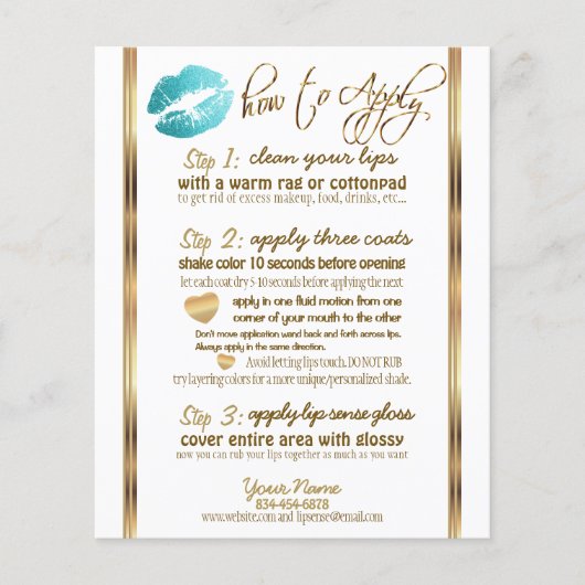 Anweisungen für den aquamarinen Glitzer Lip 💋 - w Flyer (Vorne)