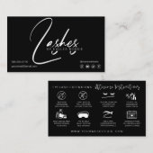 Anweisungen für die Verlängerung von Lashes Visitenkarte (Vorne/Hinten)