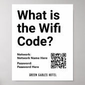 Anweisungen für WiFi-Code und QR-Code auf einer Poster (Vorne)