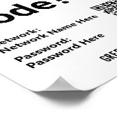 Anweisungen für WLAN-Code plus QR-Code auf einem Poster (Ecke)