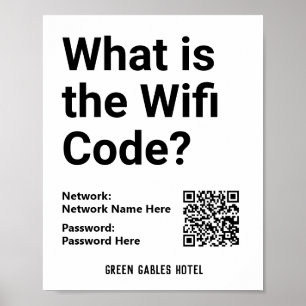 Anweisungen für WLAN-Code plus QR-Code auf einem Poster