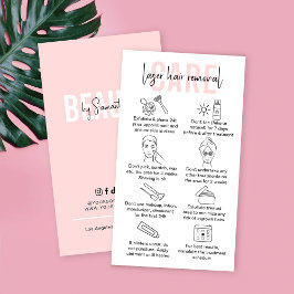 Anweisungen zum Entfernen des Laserhaars nach der  Visitenkarte