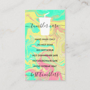 Anweisungen zur Behandlung von Flüssigkeits-Tumble Visitenkarte