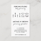 Anweisungen zur Pflege des Ohrbohrings Visitenkarte (Vorderseite)