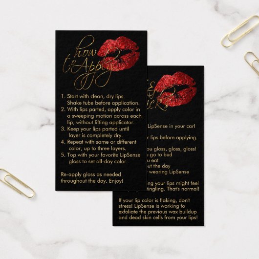 Anwenden - Rote Lippen auf schwarz (Büro)