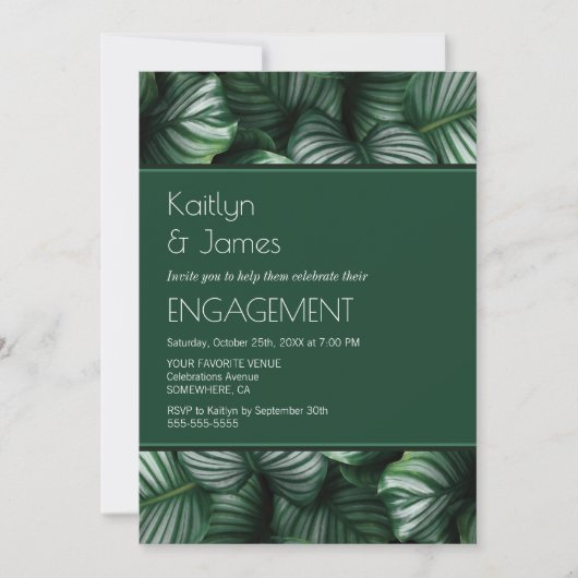 Anwenderpartei für grünes tropisches Foto Einladung (Vorderseite)