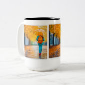 Anwendung bei Regen Zweifarbige Tasse (Vorderseite Links)