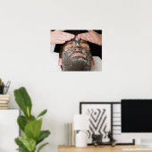 Anwendung von Hautschutzmaske mit Salz Poster (Heimbüro)