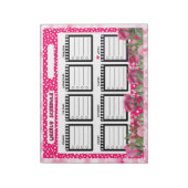 Anwendung wöchentlich mit rosa Rosen Notizblock (Rotiert)