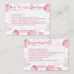 Anwendungshinweise für den Lippenvertrieb Visitenkarte