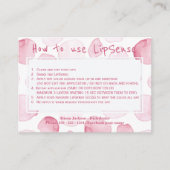 Anwendungshinweise für den Lippenvertrieb Visitenkarte (Vorderseite)