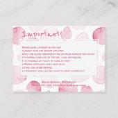 Anwendungshinweise für den Lippenvertrieb Visitenkarte (Rückseite)