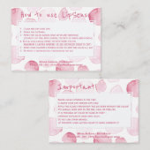 Anwendungshinweise für den Lippenvertrieb Visitenkarte (Vorne/Hinten)