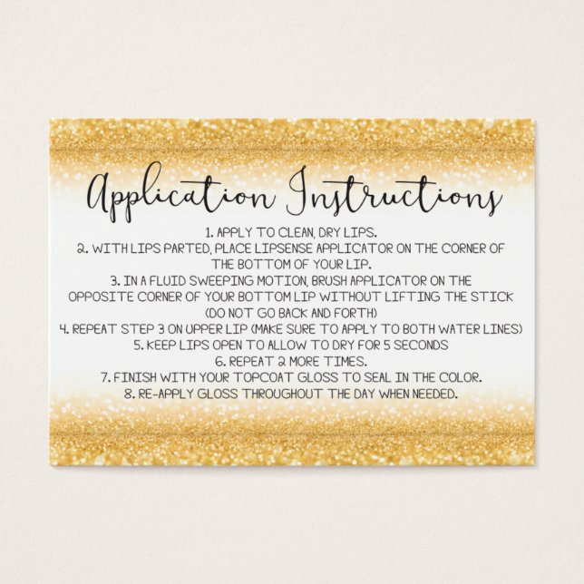 Anwendungsinstruktionskarte (Vorderseite)