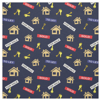 Anwesen Agent Realtor Realty Pattern auf Navy Blue Stoff
