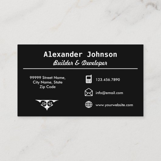 Anwesen-Bausteine Visitenkarte (Rückseite)