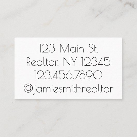 Anwesen Broker Verkaufschlüssel in der Hand Visitenkarte (Rückseite)