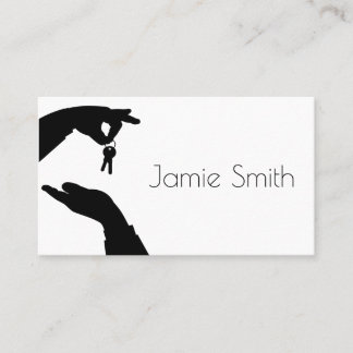 Anwesen Broker Verkaufschlüssel in der Hand Visitenkarte