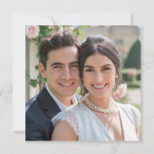 Anwesen Chic Blue Stripes Blumenvase Foto Hochzeit Save The Date (Rückseite)