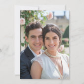 Anwesen Floral Elegant Blue Frame Foto Hochzeit Save The Date (Rückseite)