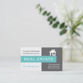 Anwesen grau, weiß, aqua augenfällig visitenkarte (Stehend Vorderseite)