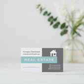 Anwesen grau, weiß, blau auffallend visitenkarte (Stehend Vorderseite)