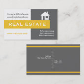 Anwesen grau, weiß, gelb auffällig visitenkarte (Vorne/Hinten)