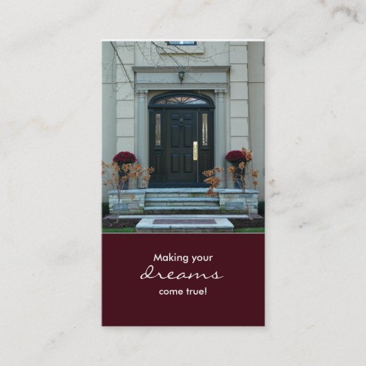 Anwesen-Haus-Geschäfts-Karte Burgunders wirkliche Visitenkarte (Vorderseite)