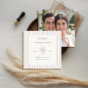 Anwesen Lavender Stripes Floral Vase Foto Hochzeit Save The Date