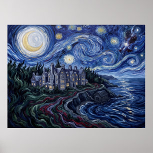 Anwesen Manderley Rebecca Gothic Sternennacht Poster