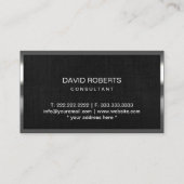 Anwesen Monogram Metallrahmen Linen Visitenkarte (Rückseite)