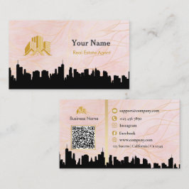 Anwesen-Name-Tag-Abzeichen Qr-Code und -Logo Visitenkarte