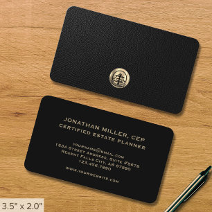 Anwesen Planning Business Cards Black and Gold Visitenkarte