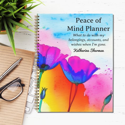Anwesen Planning Peace of Mind End Planner Notizblock