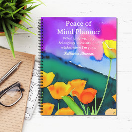 Anwesen Planning Peace of Mind End Planner Notizblock