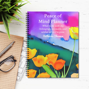 Anwesen Planning Peace of Mind End Planner Notizblock