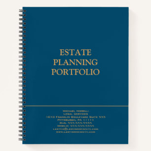 Anwesen Planning Portfolio - Blau   Gold Notizblock