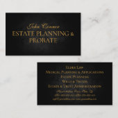Anwesen Planning & Probate Anwaltskanzlei Wills &  Visitenkarte (Vorne/Hinten)