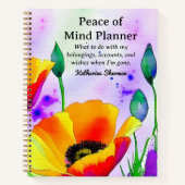 Anwesen-Planung für das Ende des Lebens - Frieden Notizblock (Vorderseite)